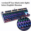 Metoo  Edition Mechanical Keyboard 87 keys Blue Switch Gaming Keyboards for Tablet Desktop  Russian sticker Metoo  Edition Mechanical Keyboard 87 keys Blue Switch Gaming Keyboards for Tablet Desktop  Russian sticker