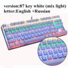 Metoo  Edition Mechanical Keyboard 87 keys Blue Switch Gaming Keyboards for Tablet Desktop  Russian sticker Metoo  Edition Mechanical Keyboard 87 keys Blue Switch Gaming Keyboards for Tablet Desktop  Russian sticker