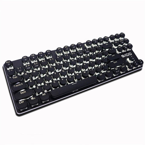 Gaming Mechanical Keyboard Anti-ghosting Blue Red Black Brown Switch Backlit LED wired Retro Round keycap Russian stickers Gaming Mechanical Keyboard Anti-ghosting Blue Red Black Brown Switch Backlit LED wired Retro Round keycap Russian stickers