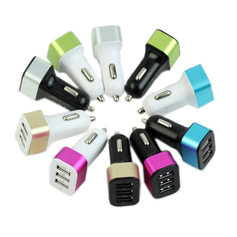 Car Styling 3-USB Car Charger Adapter Ports 5.1A For iPhone6 5S Samsung Note4 S5 HTC LG Car Styling 3-USB Car Charger Adapter Ports 5.1A For iPhone6 5S Samsung Note4 S5 HTC LG