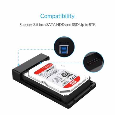 3.5 HDD Enclosure 3.5-inch SATA External Hard Drive Enclosure, USB 3.0  Tool Free  for 3.5" SATA HDD and SSD 3.5 HDD Enclosure 3.5-inch SATA External Hard Drive Enclosure, USB 3.0  Tool Free  for 3.5" SATA HDD and SSD