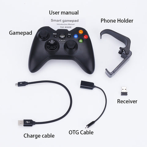 360W 2.4G Wireless Android Gamepad Joystick Controller Joypad with Phone Holder for PC Mobile Phone TV box for Windows 360W 2.4G Wireless Android Gamepad Joystick Controller Joypad with Phone Holder for PC Mobile Phone TV box for Windows