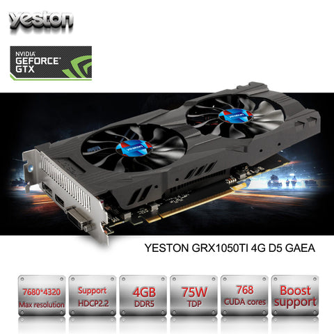 GeForce GTX 1050Ti GPU 4GB GDDR5 128 bit Gaming Desktop computer PC support Video Graphics Cards PCI-E X16 3.0 TI GeForce GTX 1050Ti GPU 4GB GDDR5 128 bit Gaming Desktop computer PC support Video Graphics Cards PCI-E X16 3.0 TI