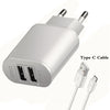 2A Dual USB Charger With USB Cable EU Quick Charge Wall Travel Mobile Phone Charger For Samsung Huawei Xiaomi LG iphone 2A Dual USB Charger With USB Cable EU Quick Charge Wall Travel Mobile Phone Charger For Samsung Huawei Xiaomi LG iphone