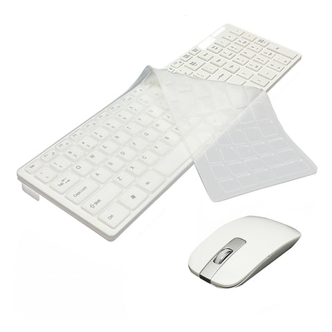 2.4G Wireless Optical Keyboard + Mouse USB Receiver Kit with Keyboard Cover for PC White 2.4G Wireless Optical Keyboard + Mouse USB Receiver Kit with Keyboard Cover for PC White