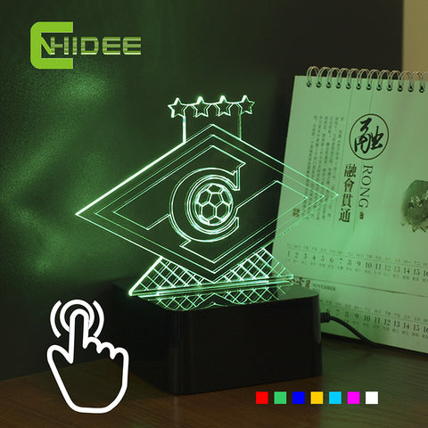 Novelty USB Lampe 3D RGB Nightlight for Russia Spartak Football Club LED Touch Light as Home Lighting Futbol Lamp Novelty USB Lampe 3D RGB Nightlight for Russia Spartak Football Club LED Touch Light as Home Lighting Futbol Lamp