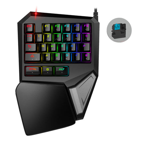 T9 Plus USB Wired Mechanical Gaming Keyboard Kailh/Cherry Switch One Hand/Single-Handed Gaming Keyboard RGB LED Backlit 29 Keys