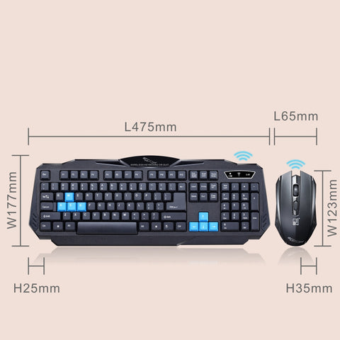 2.4Ghz Wireless Gaming Keyboard Mouse Combo Set Waterproof Keyboard and 1600DPI Pro Gaming Mouse For Computer PC