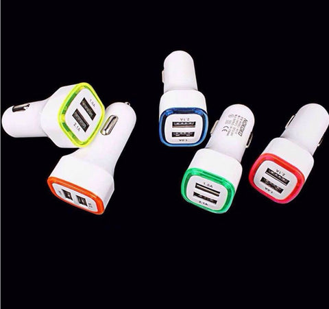 New Arrival 2.1A+1A Dual 2 USB Port LED Car Charger Adapter for Universal Smart Phone Tablet