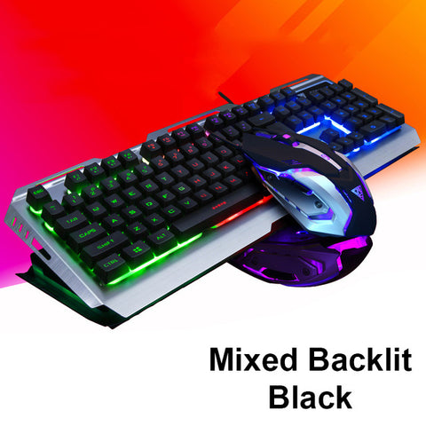 Wired Backlit illuminated Multimedia Ergonomic Usb Gaming Keyboard Gamer + 3200DPI Optical Pro Gamer Mouse PC Laptop Computer