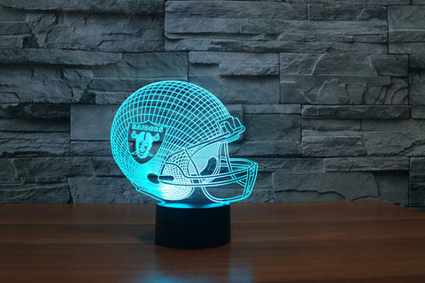 Touch switch NFL Team Logo 3D Light LED Oakland Raider Football Cap Helmet 7 color changing USB table desk Lamp as gift IY803663