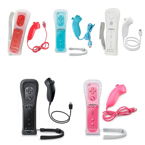 High Quality 2 in 1 Controller for Wii mote Built in Motion Plus Inside Remote Controller Nunchuck For Wii For Nintendo