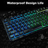 K-13 Wired Rainbow Backlit illuminated Usb Multimedia Ergonomic Gaming Keyboard + 2400DPI Optical Gaming Mouse For Gamer Laptop