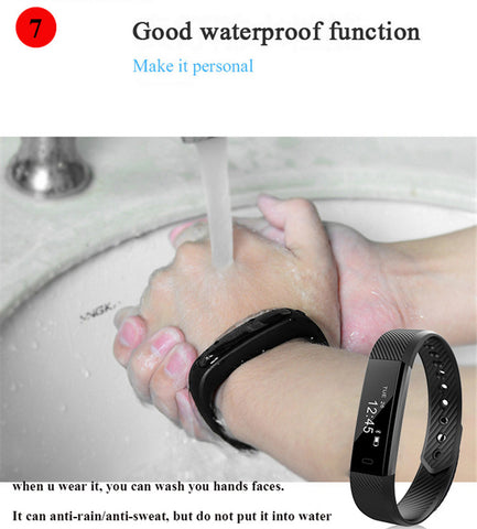 Smart Bracelet Fitness Tracker Step Counter Activity Monitor Band Alarm Clock Vibration Wristband for iphone Android phone