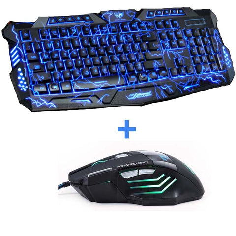 Purple/Blue/Red LED Breathing Backlight Pro Gaming Keyboard Mouse Combos USB Wired Full Key 5500dpi Professional Mouse Keyboard