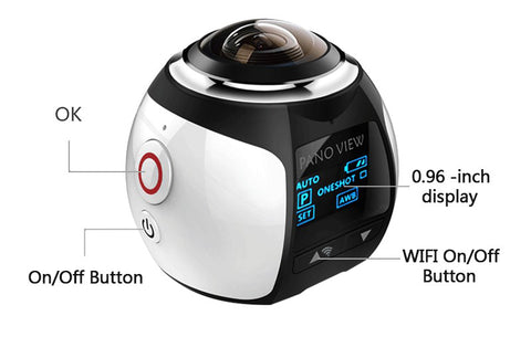 HD 360 Camera Ultra Mini Panoramic Camera WIFI 16MP 3D Waterproof Sports Camera Driving VR Action Camera Video Cam 30m