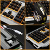 Rainbow Yellow LED Backlight USB Wired Pro Gaming Keyboard Gamer Keyboard+6 Buttons 3200 DPI Pro Gaming Mouse Gamer Mice