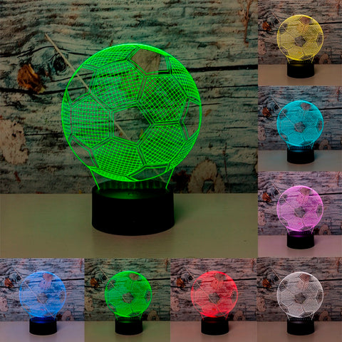 Creative 3D illusion Lamp LED Night Lights 3D football Discoloration Colorful Atmosphere Lamp Novelty Lighting