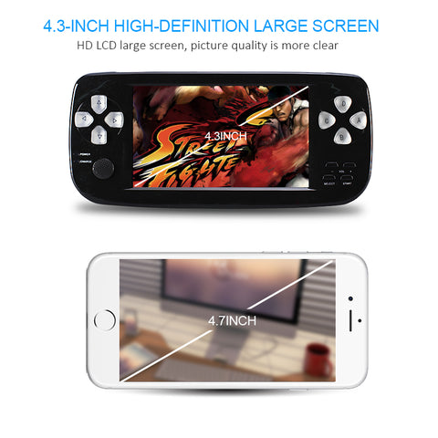 2018 New 4.3 Inch HD Game Console 32 Bit Portable Handheld Game Players For GBC/SFC/CP1/NEO/GEO Format 500+ Inner game