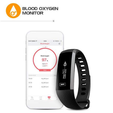 Smart Fitness Bracelet Intelligent Push Message 50 Words Blood Pressure Oxygen Heart Rate Monitor