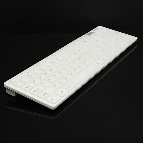 2.4G Wireless Optical Keyboard + Mouse USB Receiver Kit with Keyboard Cover for PC White