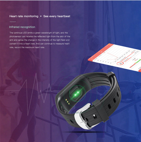 New Fitness Tracker Smart Bracelet Real-time Heart Rate Monitor down to sec Charging 2 hours Using 1 weeks waterproof watch