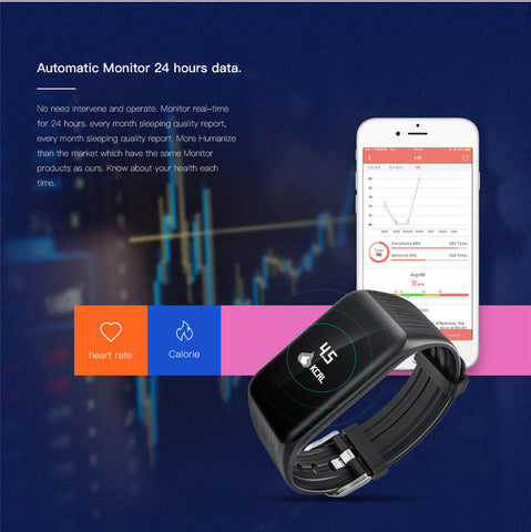 New Fitness Tracker Smart Bracelet Real-time Heart Rate Monitor down to sec Charging 2 hours Using 1 weeks waterproof watch