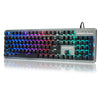 104 Keys Keyboard RGB Blue Switches Mechanical Gaming Macro Keyboard Anti-ghosting Programmable LED Backlit Backlight USB Wired