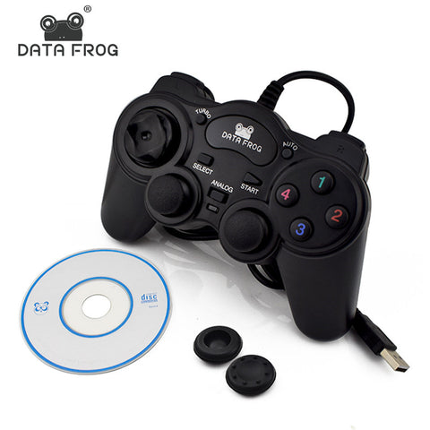 HOT Wired USB 2.0 Black Gamepad Joystick Joypad Gamepad Game Controller For PC Laptop Computer For Win7/8/10 XP/For Vista