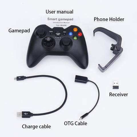 360W 2.4G Wireless Android Gamepad Joystick Controller Joypad with Phone Holder for PC Mobile Phone TV box for Windows