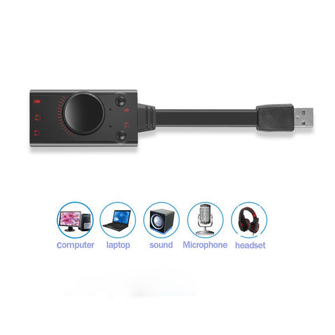 External Usb 2.0 Sound Card Stereo Mic Speaker Headset Audio Jack 3.5Mm Cable Adapter Mute Switch Volume Adjustment Free Drive