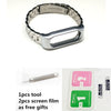 Metal Wrist Strap For Xiaomi Mi Band 2 Screwless Stainless Steel Wrist Band Smart Bracelet Accessories For Miband 2 Plus