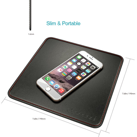 2 in 1 Non-slip Office Mouse Pad PU Leather Surface Gamer Carrying Case Base Stitched Edges Mouse Pad For Laptop Work