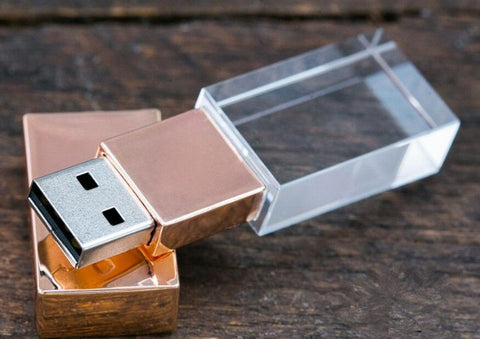 USB 3.0 transparent Acrylic Crystal flash drive (Over 20 pcs. free logo on the usb and box)