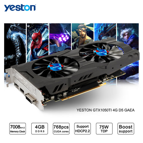 GeForce GTX 1050Ti GPU 4GB GDDR5 128 bit Gaming Desktop computer PC support Video Graphics Cards Ti