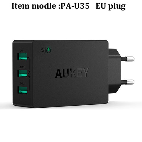 AUKEY Universal 3/4 Ports USB Charger Travel Wall Charger Adapter For iPhone7 Samsung S8 Smart Phones /PC/Mp3 USB Mobile Devices