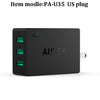 AUKEY Universal 3/4 Ports USB Charger Travel Wall Charger Adapter For iPhone7 Samsung S8 Smart Phones /PC/Mp3 USB Mobile Devices