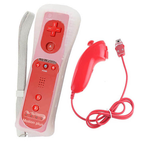 High Quality 2 in 1 Controller for Wii mote Built in Motion Plus Inside Remote Controller Nunchuck For Wii For Nintendo