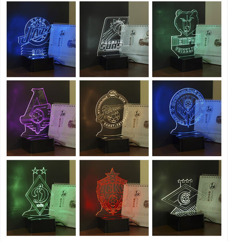 Novelty USB Lampe 3D RGB Nightlight for Russia Spartak Football Club LED Touch Light as Home Lighting Futbol Lamp