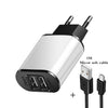 2A Dual USB Charger With USB Cable EU Quick Charge Wall Travel Mobile Phone Charger For Samsung Huawei Xiaomi LG iphone