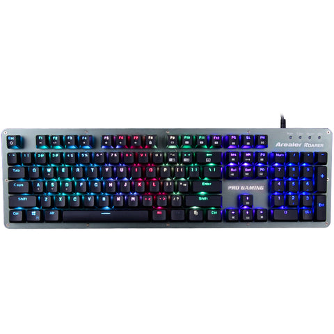 USB Wired 104 Keys RGB Blue Switches Mechanical Gaming Macro Keyboard Anti-ghosting Full Programmable LED Backlit Backlight Game