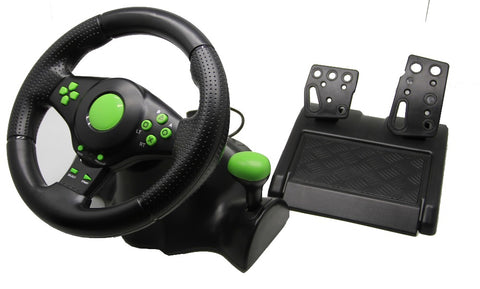 2018 Wired USB Vibration Feedback racing wheel for ps3 Steering Wheel work for XBOX 360/ PS2/PS3/ PC (3 in 1) with free shipping