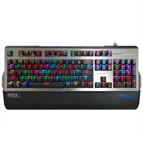 E-3lue EKM751 USB Wired Mechanical Gaming Keyboard High-speed 104 Keys Optional Colorful LED Backlit RGB Backlights