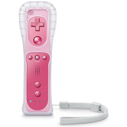 Pink 2 in 1 Remote Controller Built in Motion Plus + Nunchuck for Nintendo Wii Game