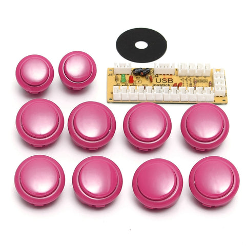 DIY Handle 8 Way Arcade Joystick Kits 5 Pin 24mm/30mm Push Button Replacement Arcade Set Cable USB Encoder To PC Joystick Games