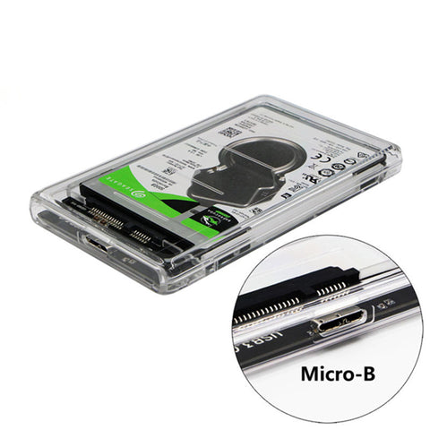 Transparent 5 Gbps HDD Enclosure USB 3.0 to SATA External 2.5 Inch Hard Drive SSD Case Tool Free Support 2TB Hard Disk Box