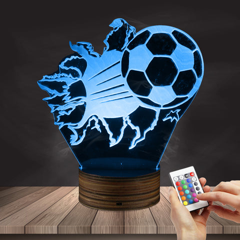 1Piece 3D Football Night Lamp Bursting Soccer 3D Optical illusion LED Lights Football Fans Decorative Lighting Glowing Led Lamp