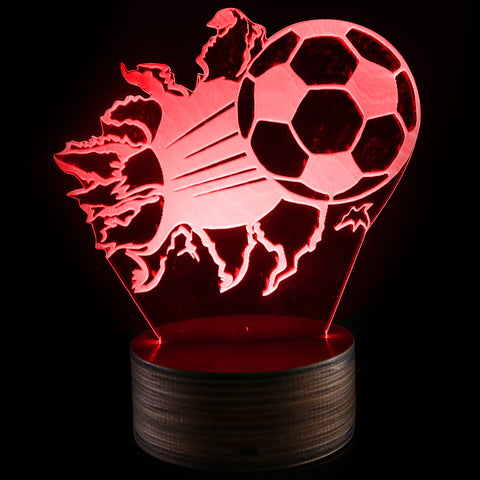 1Piece 3D Football Night Lamp Bursting Soccer 3D Optical illusion LED Lights Football Fans Decorative Lighting Glowing Led Lamp