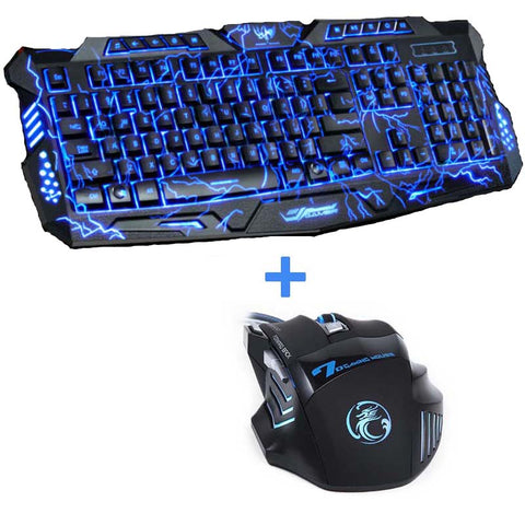 Purple/Blue/Red LED Breathing Backlight Pro Gaming Keyboard Mouse Combos USB Wired Full Key 5500dpi Professional Mouse Keyboard